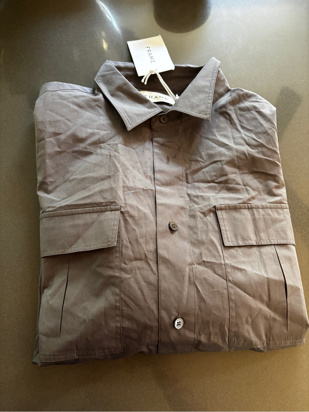NWT Frame Denim Men's grey Button-Up Utility Jacket men’s large